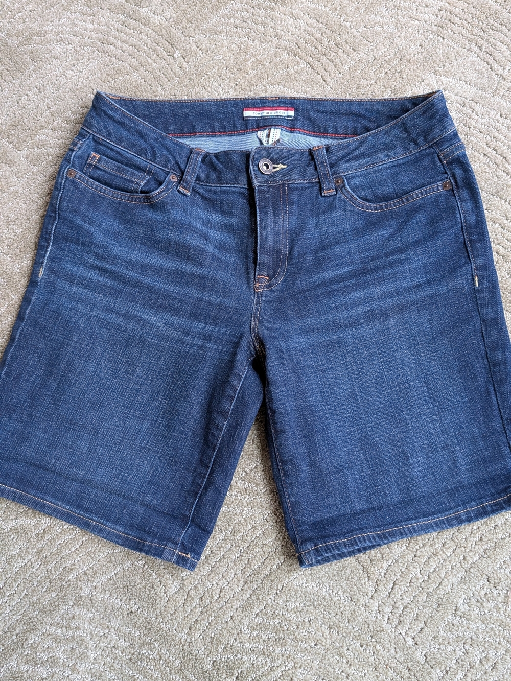 Tommy Hilfiger Indigo Denim Shorts with Red Trim